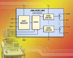 MAX4800A/MAX4802A：Maxim 8通道超聲應用高速開(kāi)關(guān)