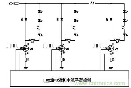 圖2:降壓型LED驅動(dòng)電路