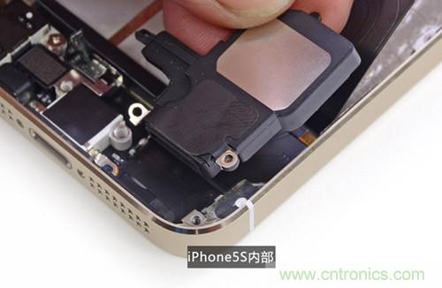 土豪金iPhone 5S拆解：內部結構升級，維修難度增加