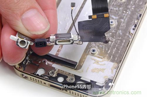 土豪金iPhone 5S拆解：內部結構升級，維修難度增加
