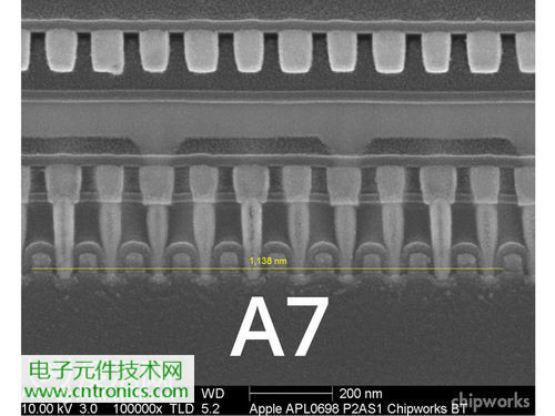 iPhone 5S芯片級拆解，顯微鏡下的A7處理器揭秘