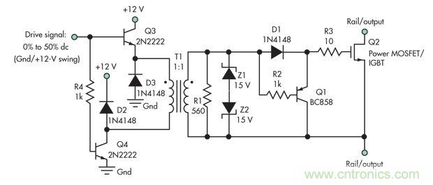 可快速關(guān)斷的門(mén)驅動(dòng)變壓器電路
