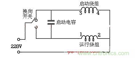 開(kāi)關(guān)控制正反轉接線(xiàn)