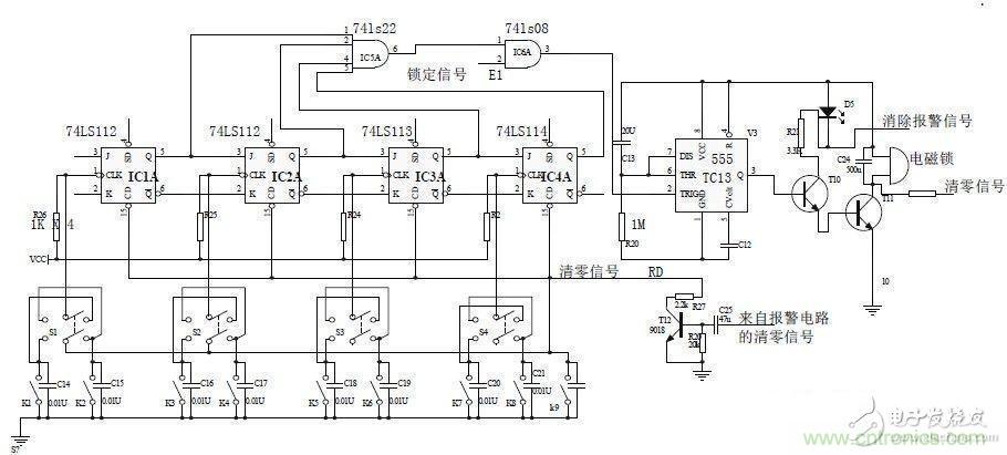 電子密碼鎖的單穩態(tài)電路設計