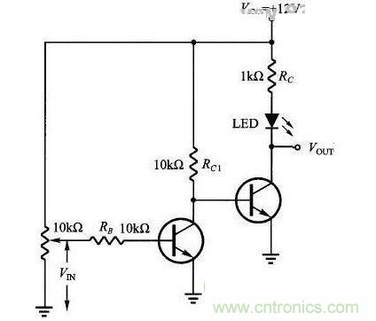 改良三極管開(kāi)關(guān)電路-達林頓電路圖