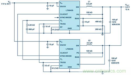 42 V、6 A（峰值7 A）、超低EMI輻射、高效率降壓型穩壓器
