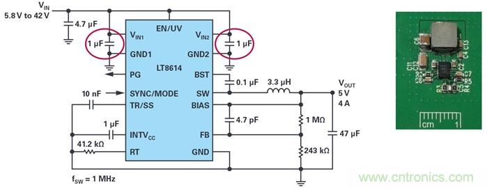 是否可以將低EMI電源安裝到擁擠的電路板上？