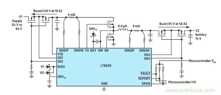 簡(jiǎn)化雙電池電源系統，48 V/12 V汽車(chē)應用指日可待