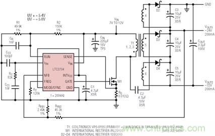 具有負反饋引腳和用于負輸出電源的高性能、單端控制器IC